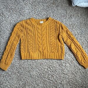 Cable Knit Mustard Yellow Sweater